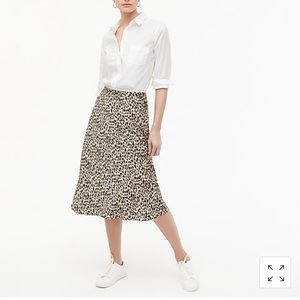 Pull-on printed bias midi skirt in size S